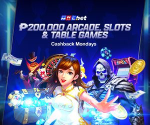 ₱200,000 Arcade, Slots & Table Games Cashback Mondays