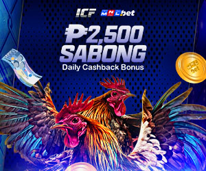 *ICF logo* ₱2,500 Sabong Daily Cashback Bonus